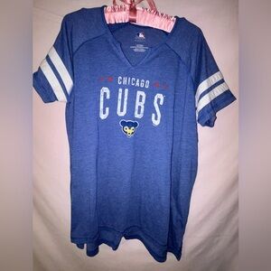 Chicago Cubs Blue V-Neck Tee